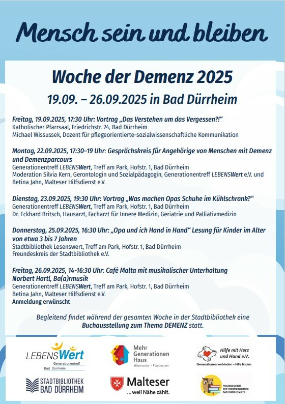 Plakat Demenzwoche Bad Dürrheim