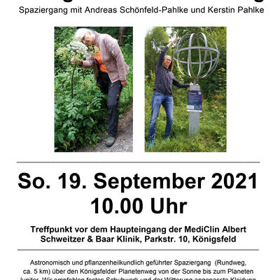 Flyer der Gemeinde Knigsfeld: Astronomie und Heilpflanzen Knigsfelder Planetenweg